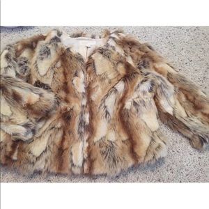 Michael michael Kors faux rabbit fur jacket.